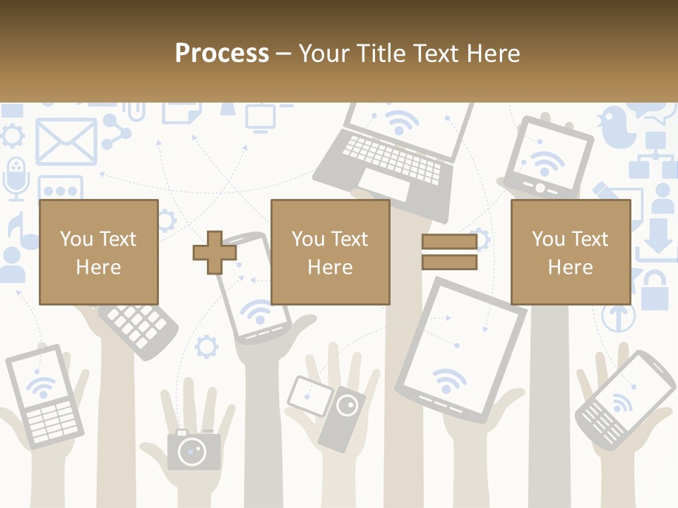 A Group Of People Holding Up Their Cell Phones PowerPoint Template