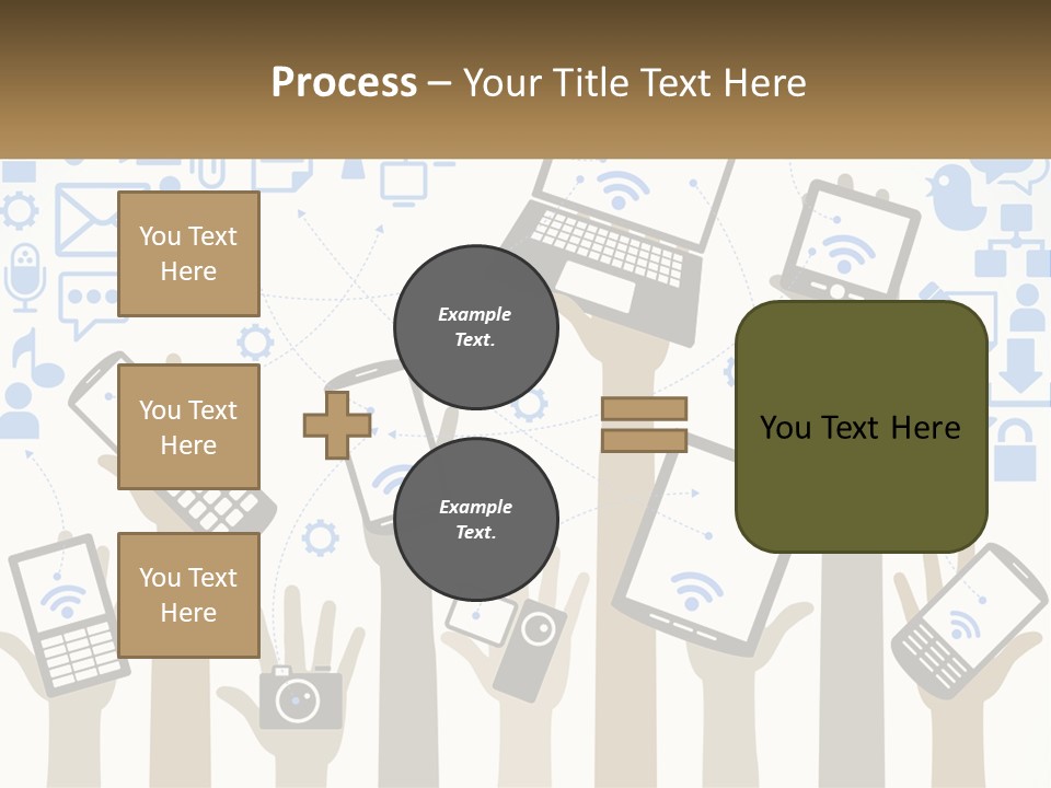 A Group Of People Holding Up Their Cell Phones PowerPoint Template