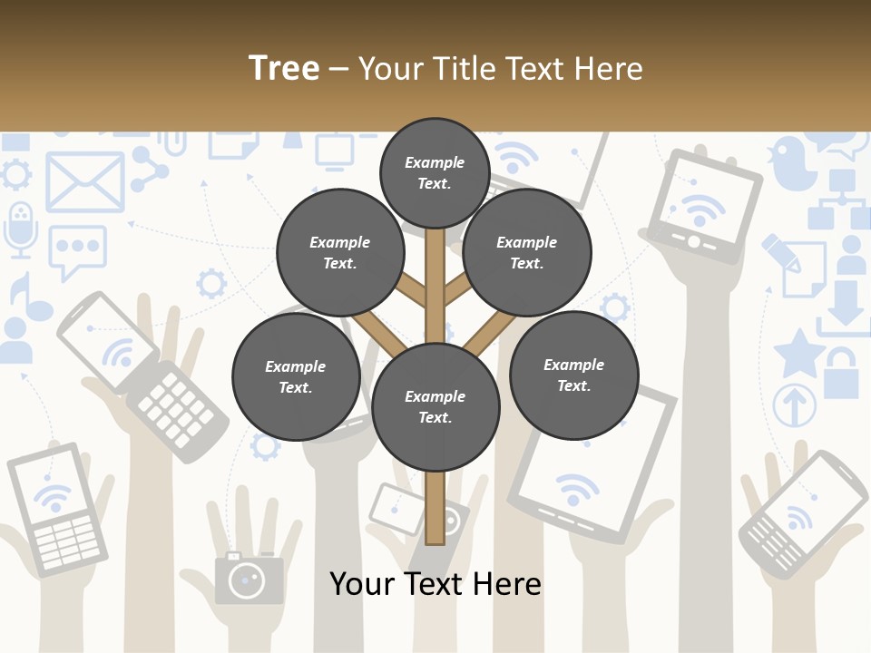 A Group Of People Holding Up Their Cell Phones PowerPoint Template