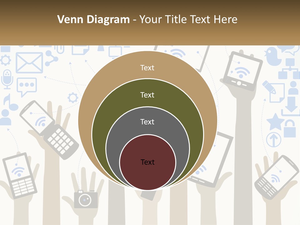 A Group Of People Holding Up Their Cell Phones PowerPoint Template