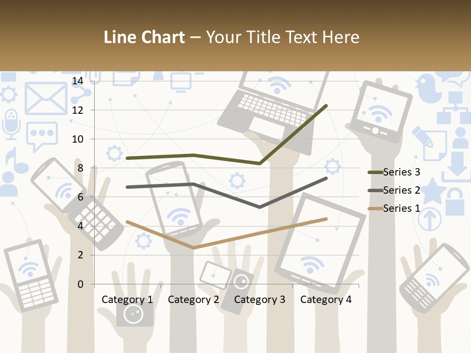 A Group Of People Holding Up Their Cell Phones PowerPoint Template