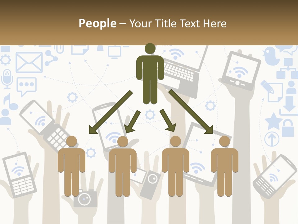 A Group Of People Holding Up Their Cell Phones PowerPoint Template