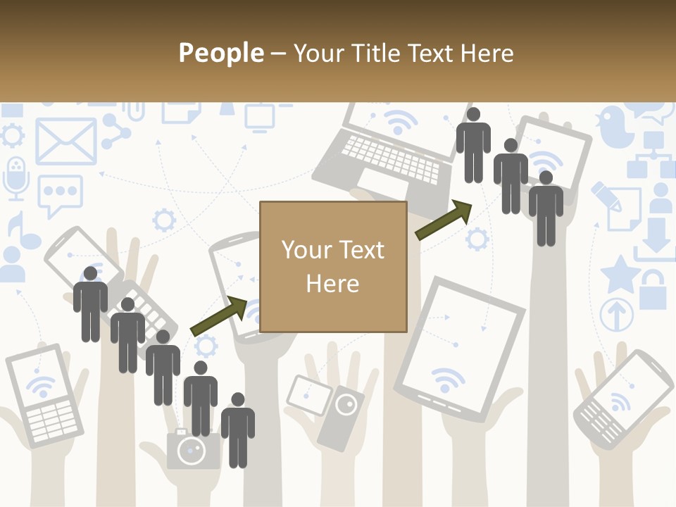 A Group Of People Holding Up Their Cell Phones PowerPoint Template