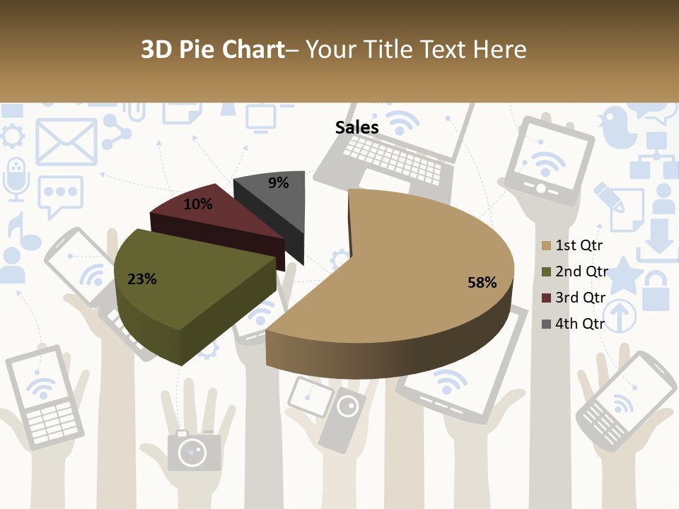 A Group Of People Holding Up Their Cell Phones PowerPoint Template
