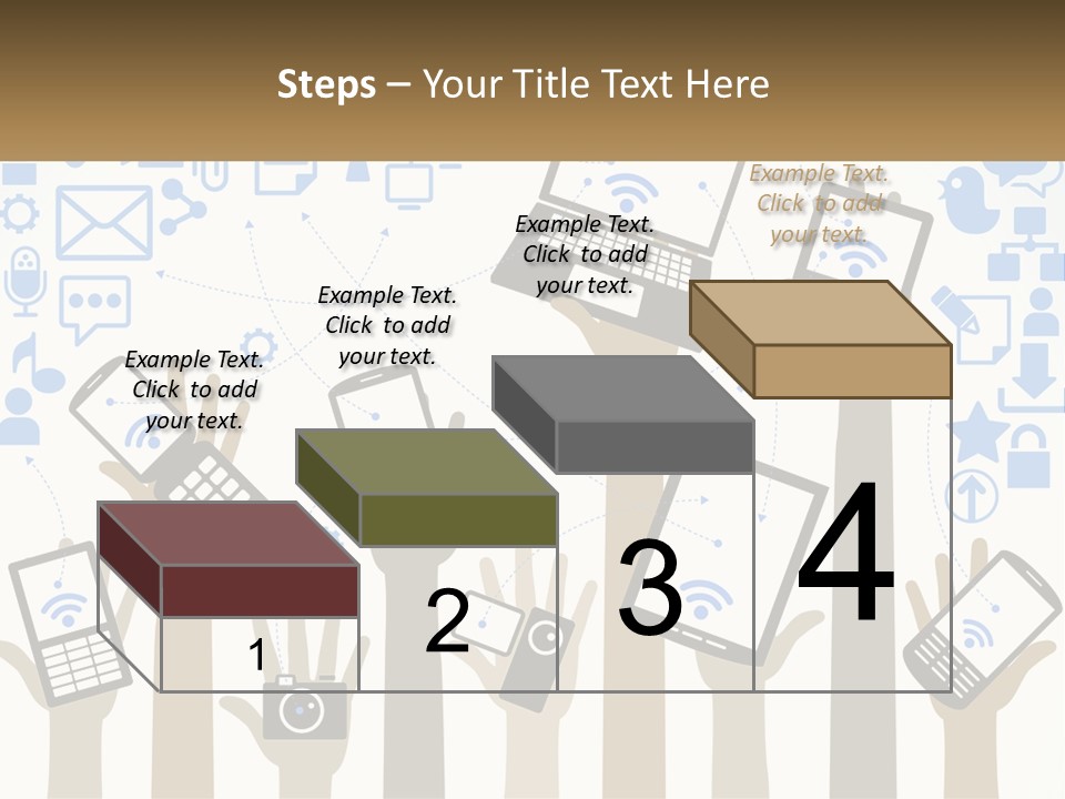 A Group Of People Holding Up Their Cell Phones PowerPoint Template