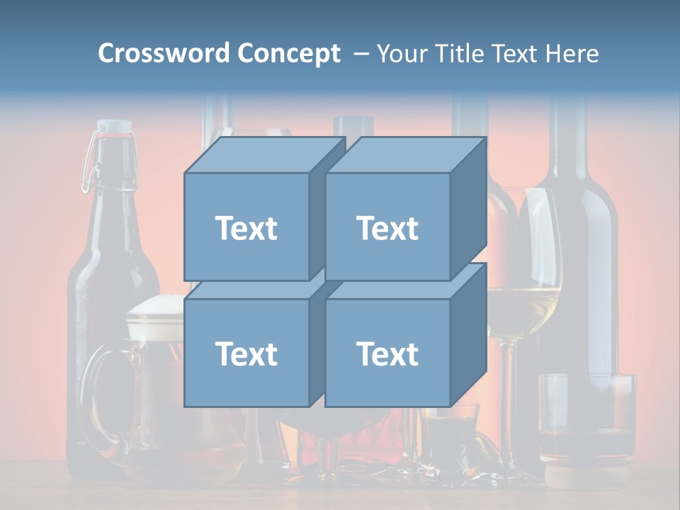 A Table Topped With Lots Of Bottles And Glasses PowerPoint Template