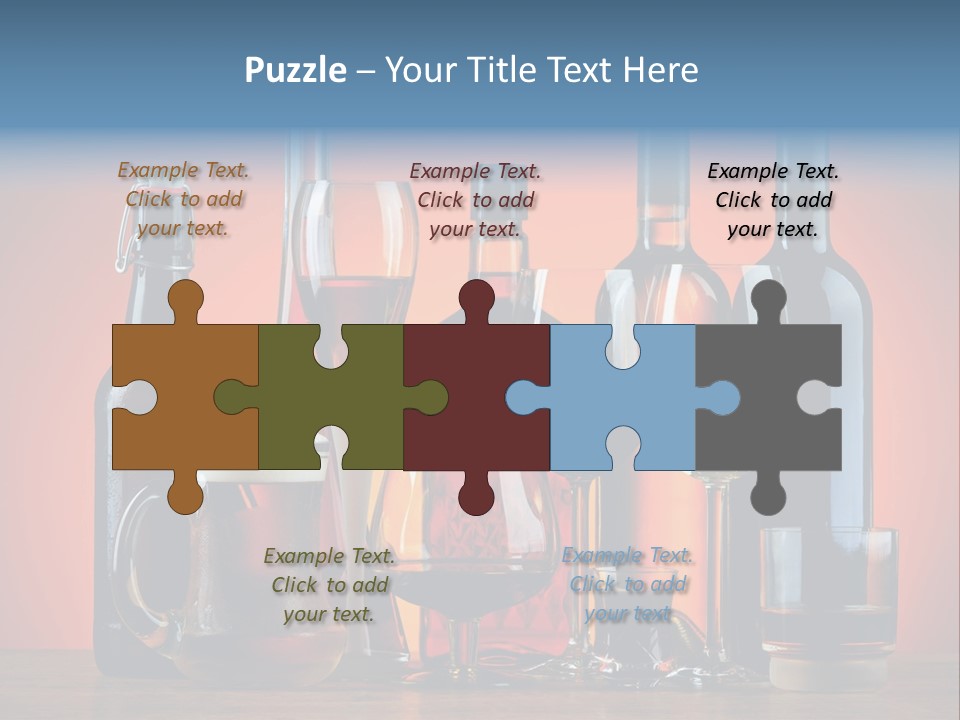 A Table Topped With Lots Of Bottles And Glasses PowerPoint Template