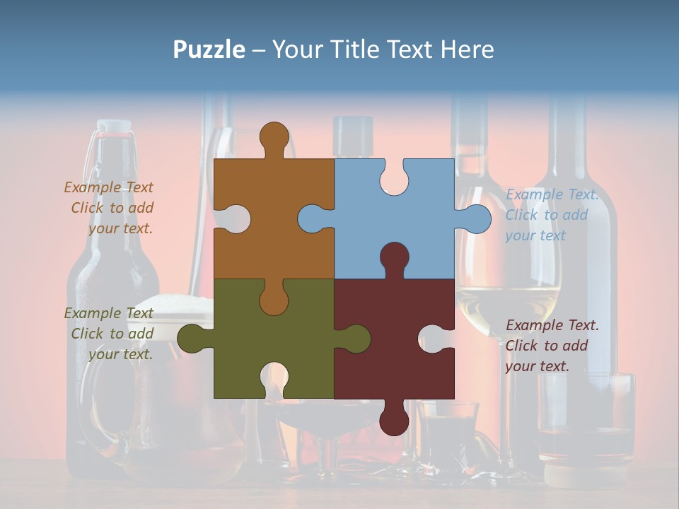 A Table Topped With Lots Of Bottles And Glasses PowerPoint Template
