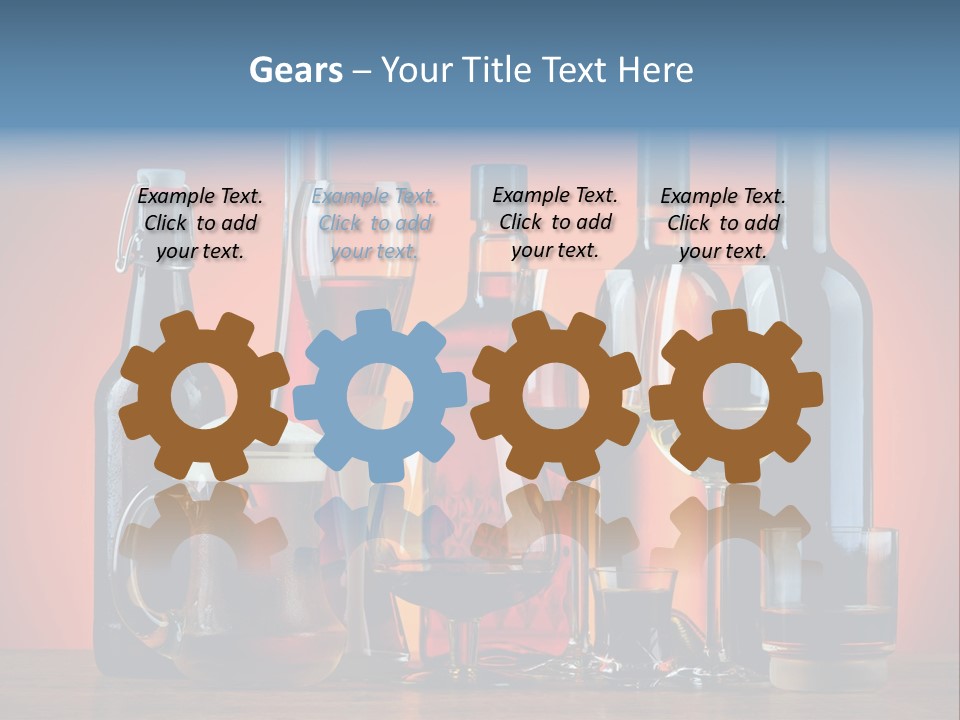 A Table Topped With Lots Of Bottles And Glasses PowerPoint Template