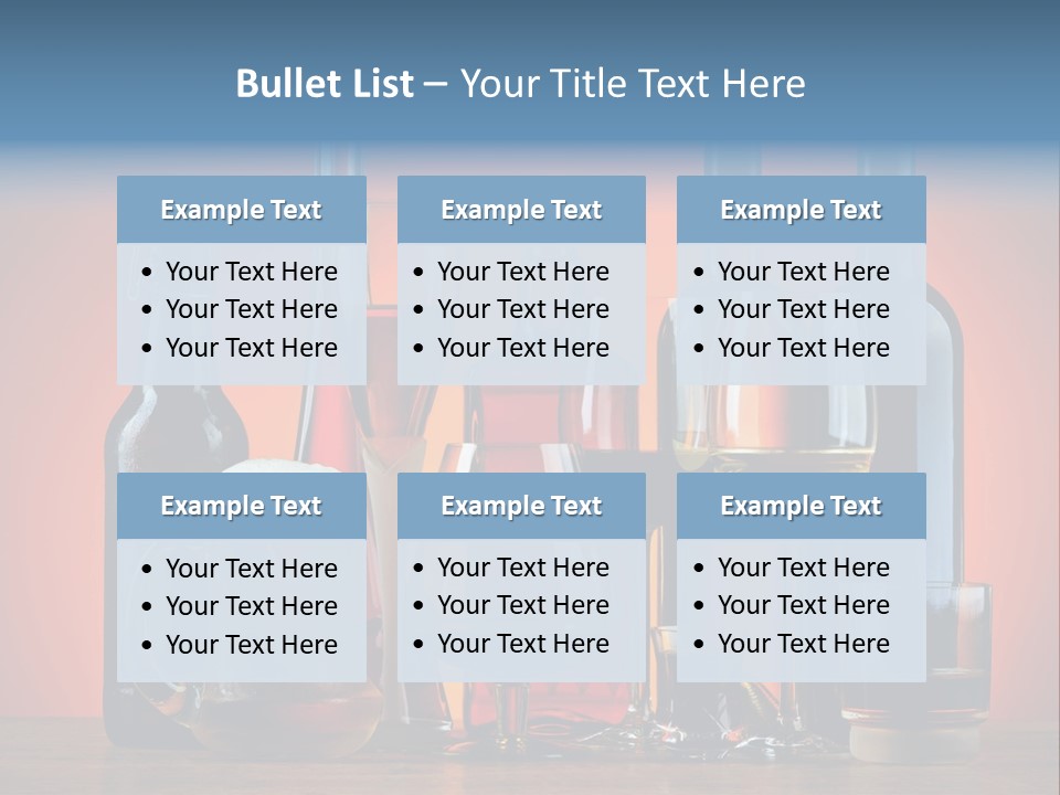 A Table Topped With Lots Of Bottles And Glasses PowerPoint Template