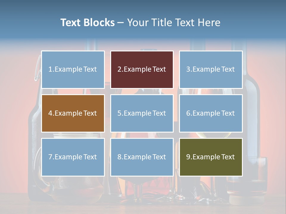 A Table Topped With Lots Of Bottles And Glasses PowerPoint Template