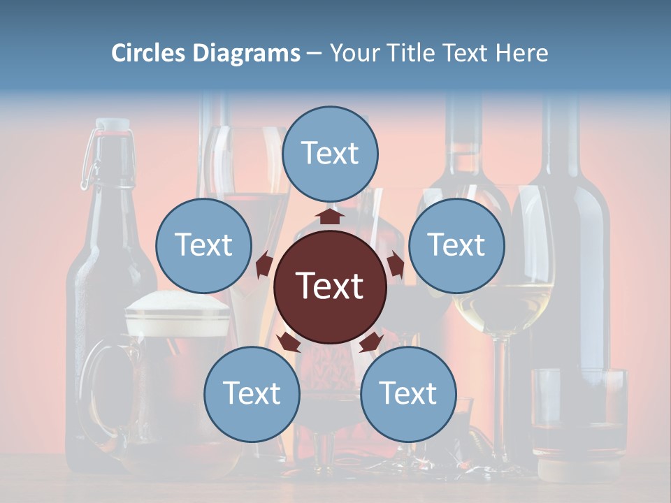 A Table Topped With Lots Of Bottles And Glasses PowerPoint Template