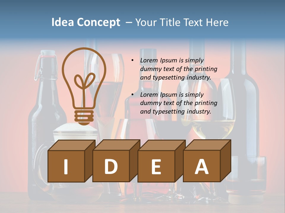 A Table Topped With Lots Of Bottles And Glasses PowerPoint Template