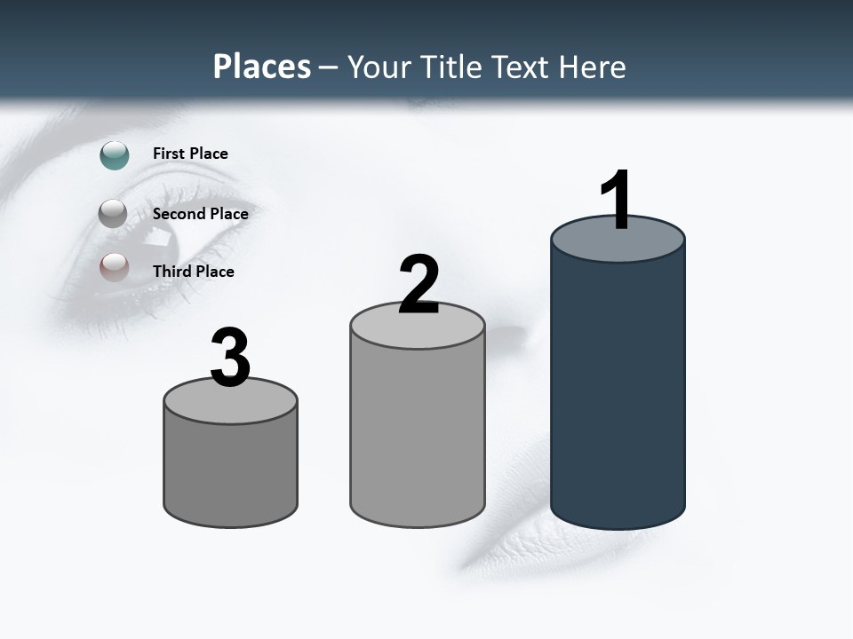 A Woman's Face Is Shown With A Blue Background PowerPoint Template
