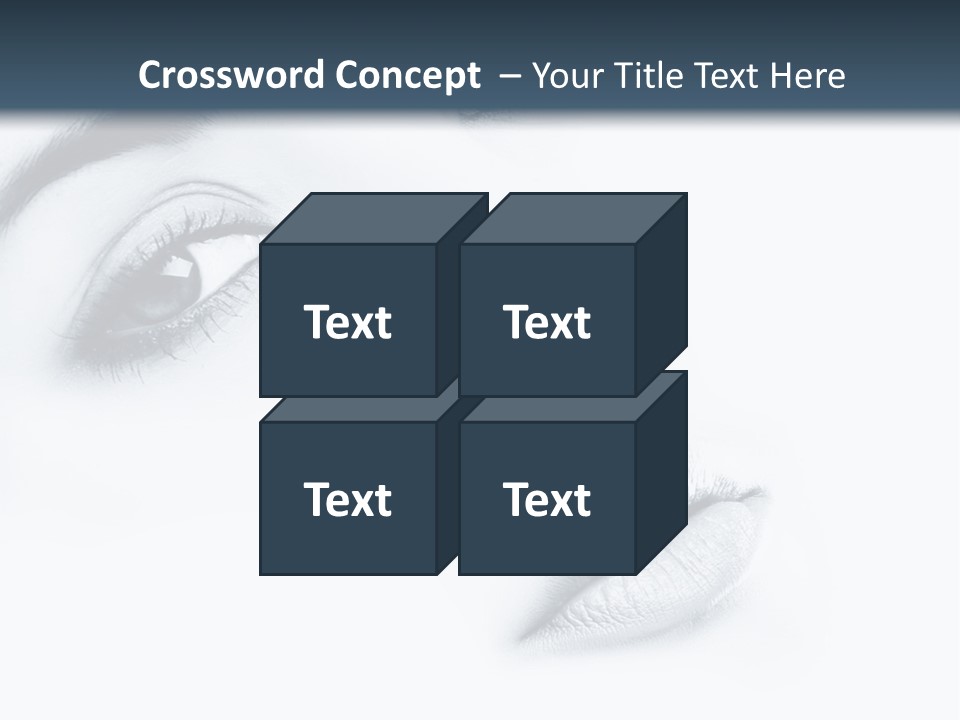 A Woman's Face Is Shown With A Blue Background PowerPoint Template