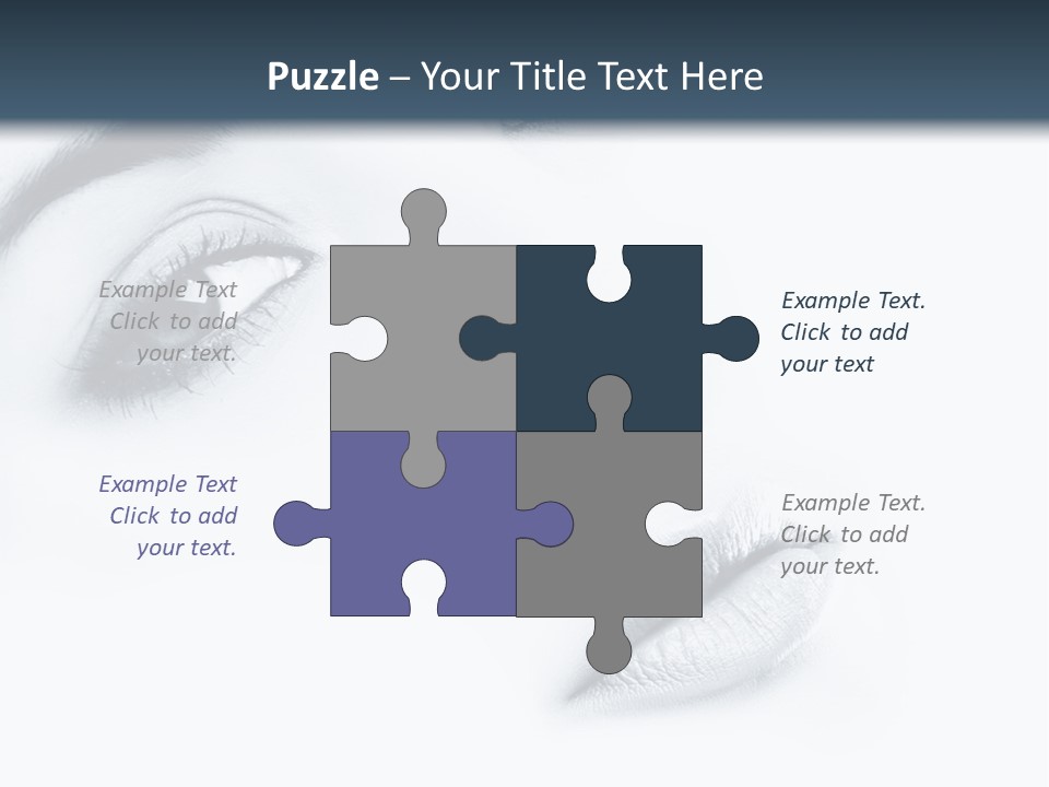 A Woman's Face Is Shown With A Blue Background PowerPoint Template
