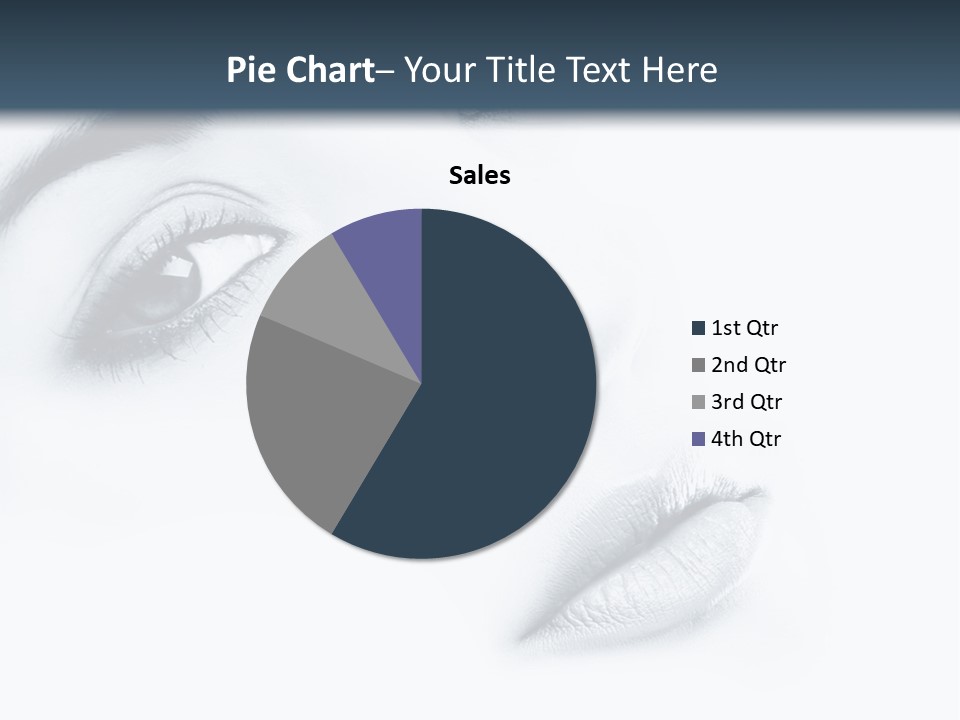 A Woman's Face Is Shown With A Blue Background PowerPoint Template