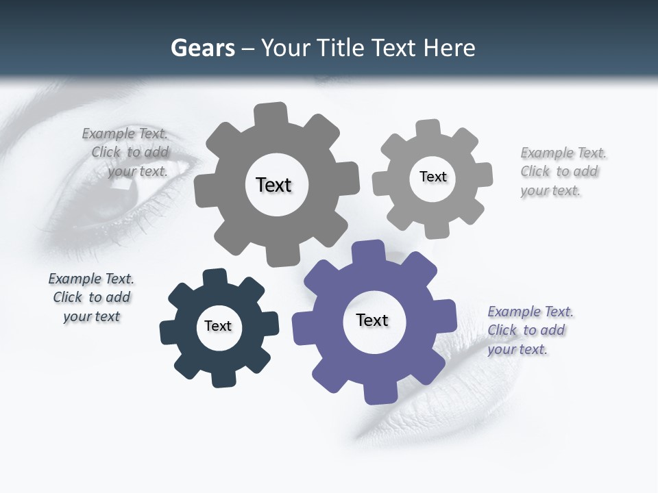 A Woman's Face Is Shown With A Blue Background PowerPoint Template