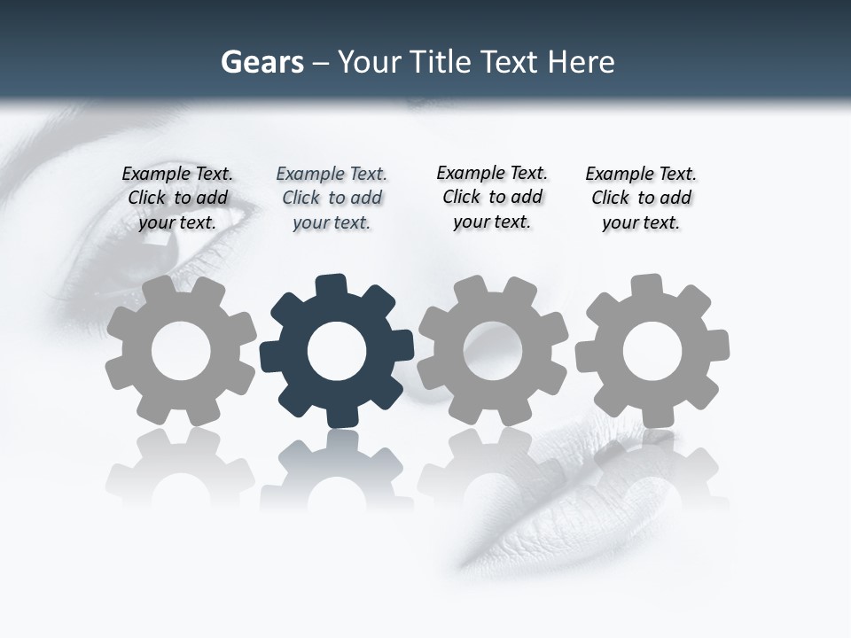 A Woman's Face Is Shown With A Blue Background PowerPoint Template