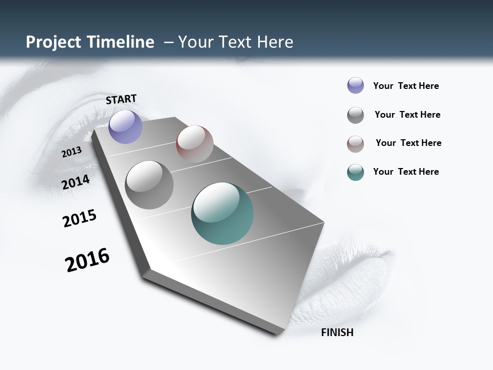 A Woman's Face Is Shown With A Blue Background PowerPoint Template