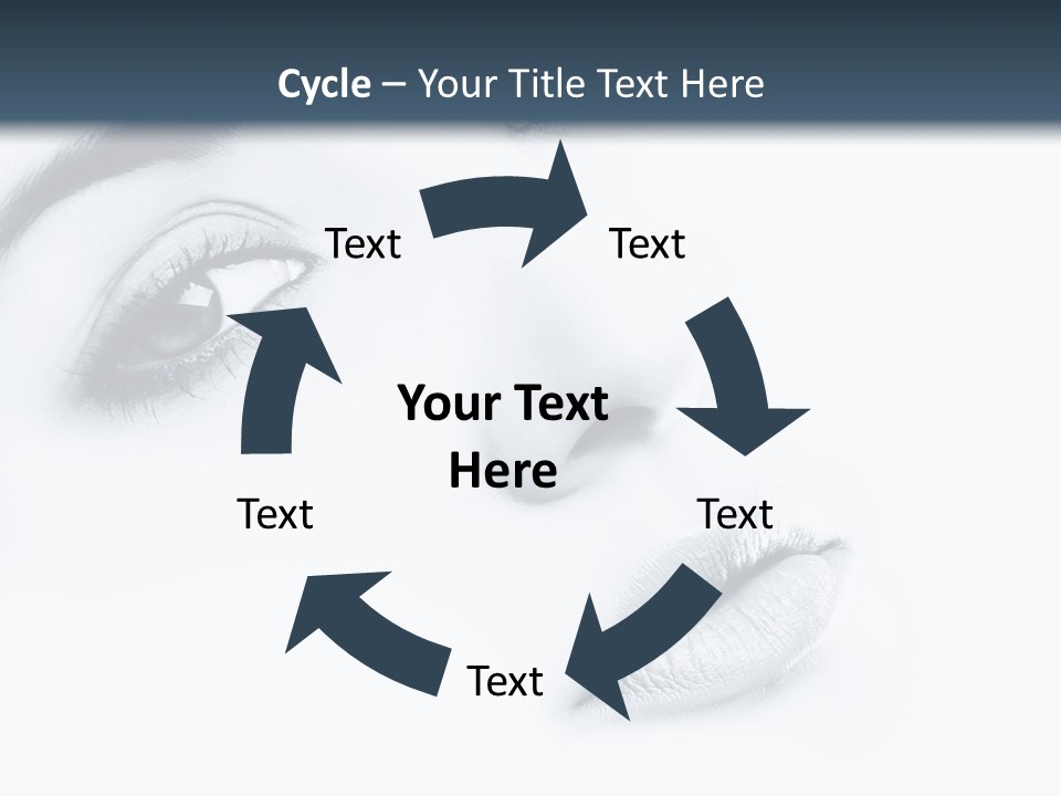 A Woman's Face Is Shown With A Blue Background PowerPoint Template
