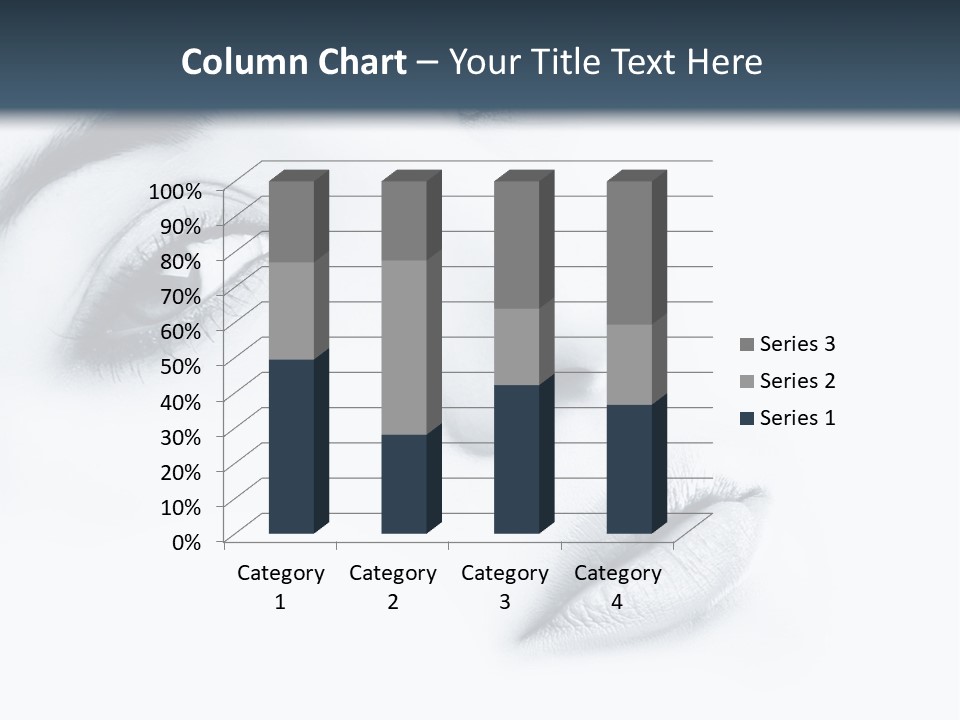 A Woman's Face Is Shown With A Blue Background PowerPoint Template