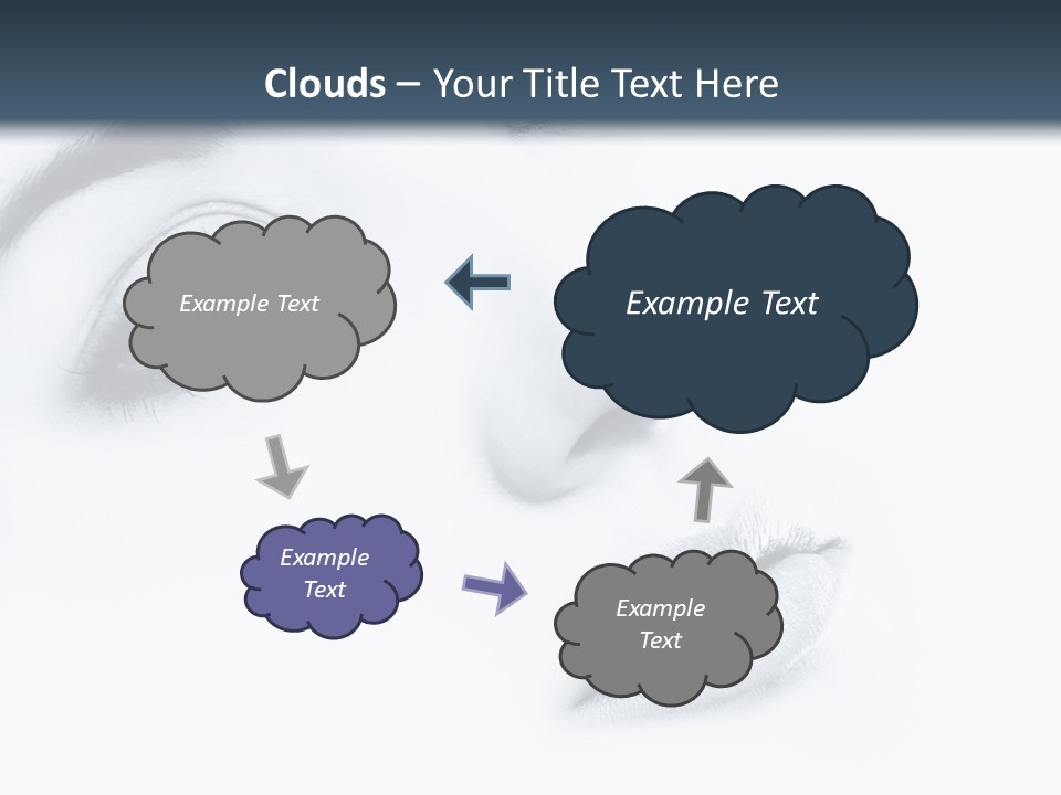 A Woman's Face Is Shown With A Blue Background PowerPoint Template