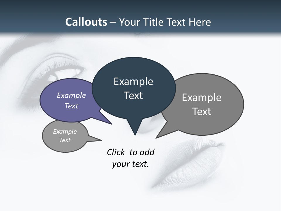A Woman's Face Is Shown With A Blue Background PowerPoint Template