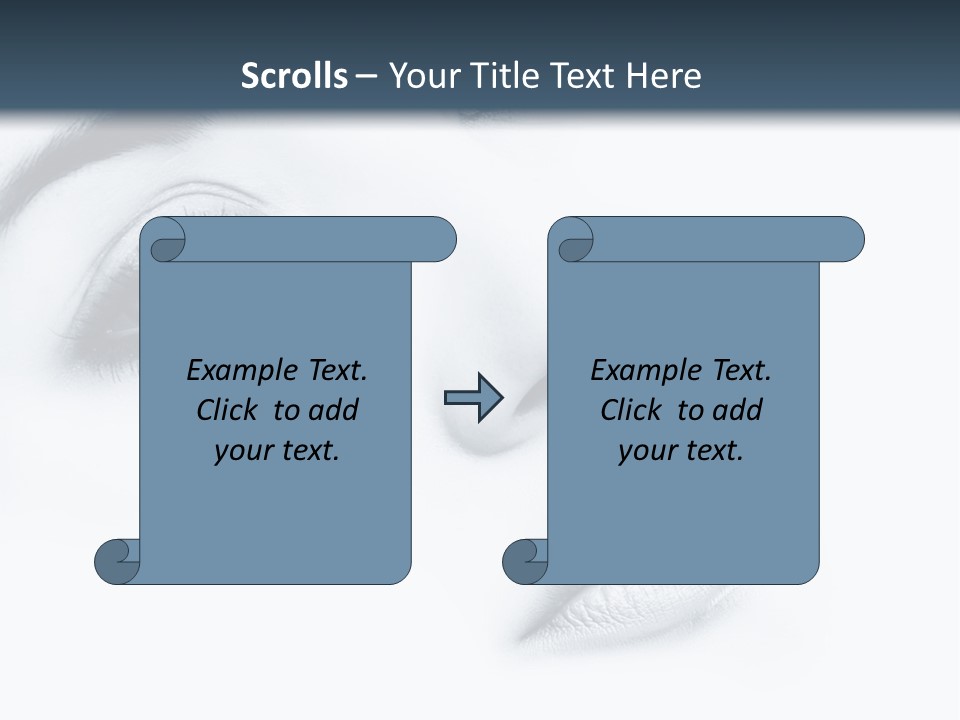 A Woman's Face Is Shown With A Blue Background PowerPoint Template