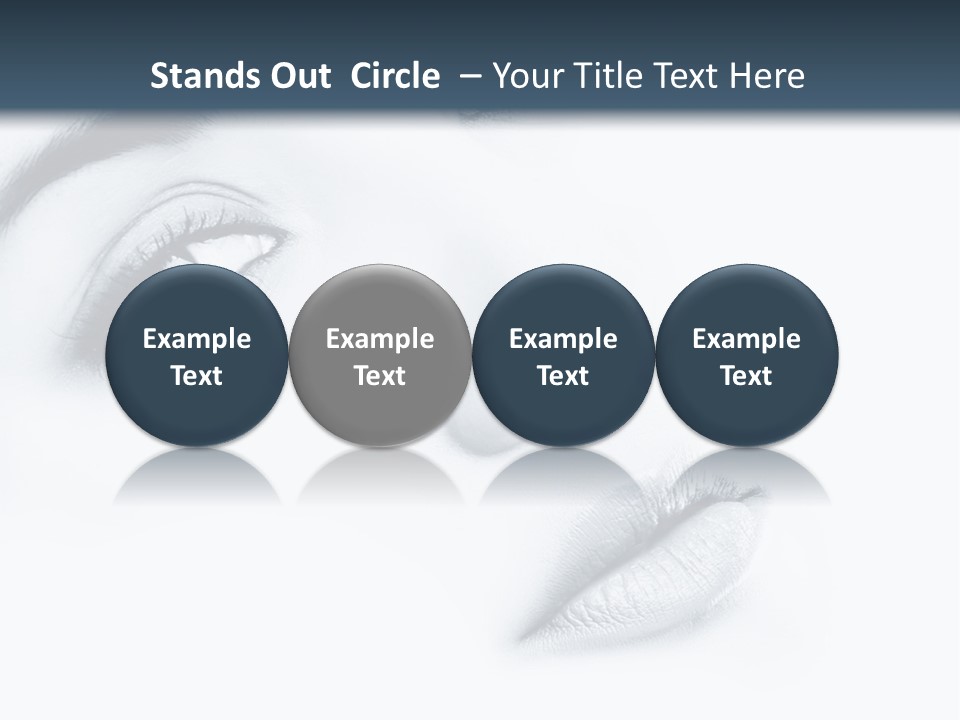 A Woman's Face Is Shown With A Blue Background PowerPoint Template