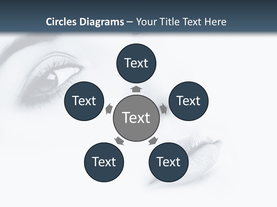 A Woman's Face Is Shown With A Blue Background PowerPoint Template