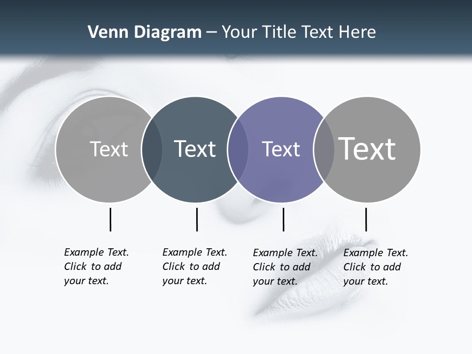 A Woman's Face Is Shown With A Blue Background PowerPoint Template