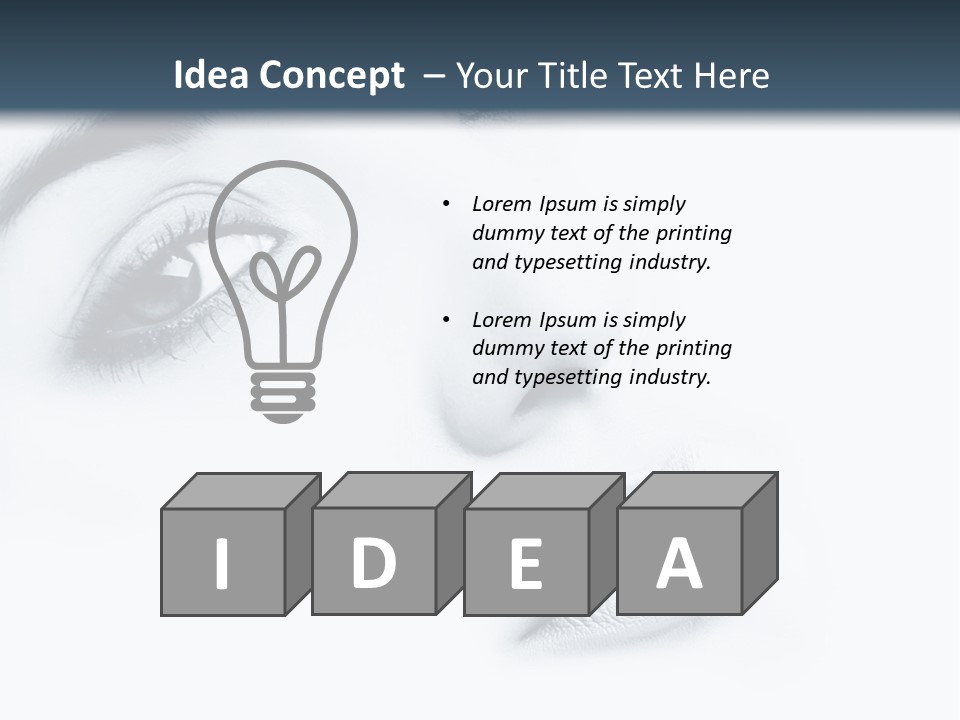 A Woman's Face Is Shown With A Blue Background PowerPoint Template