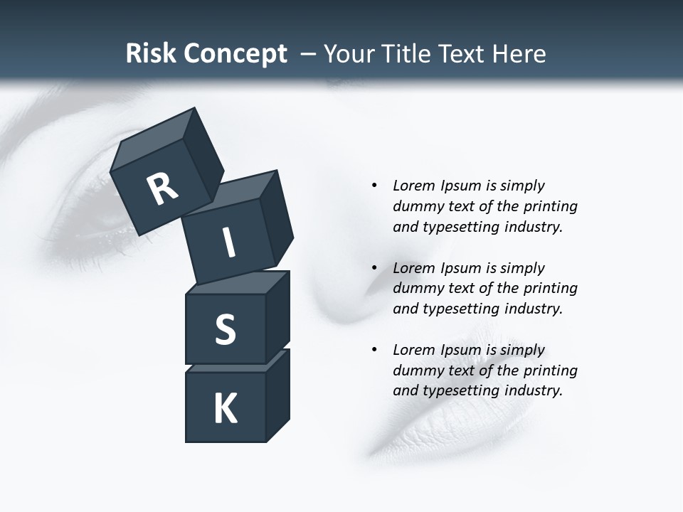 A Woman's Face Is Shown With A Blue Background PowerPoint Template