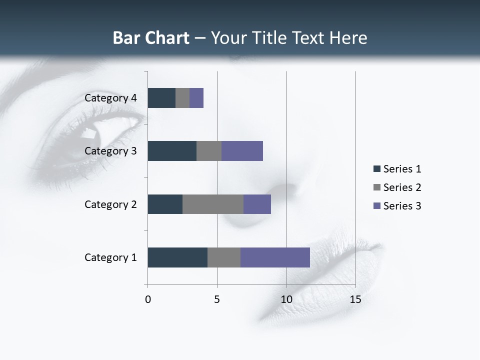 A Woman's Face Is Shown With A Blue Background PowerPoint Template