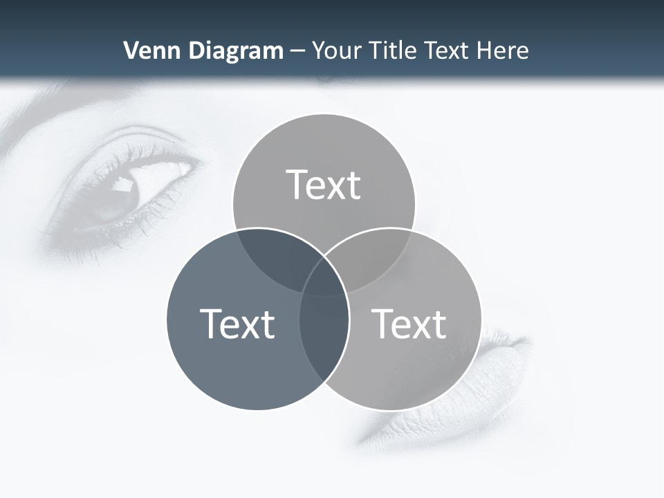 A Woman's Face Is Shown With A Blue Background PowerPoint Template