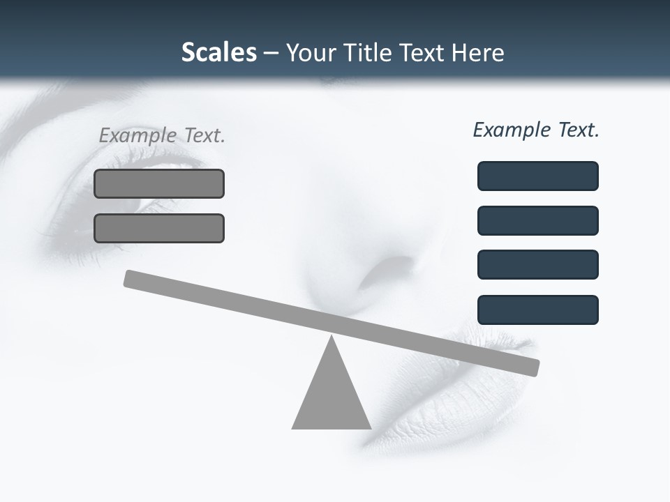 A Woman's Face Is Shown With A Blue Background PowerPoint Template