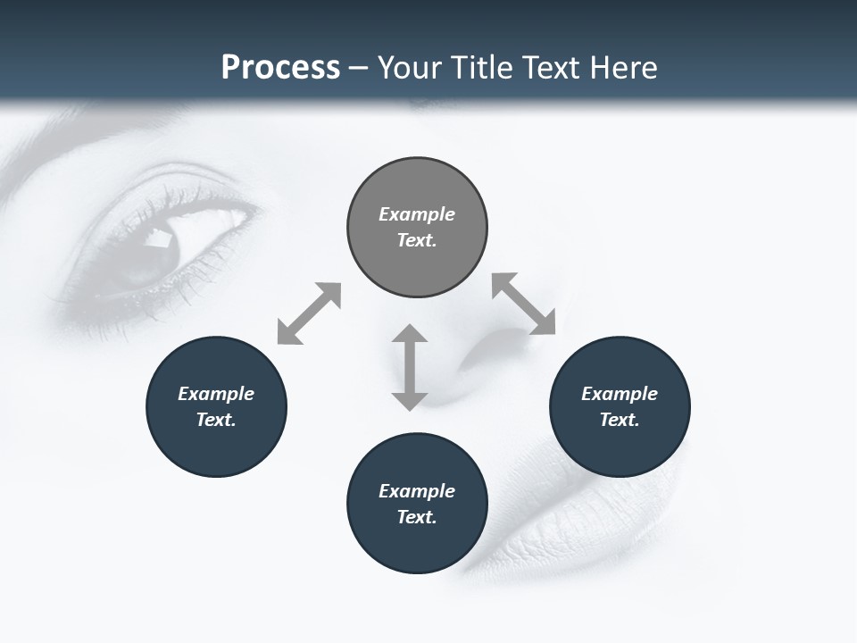 A Woman's Face Is Shown With A Blue Background PowerPoint Template