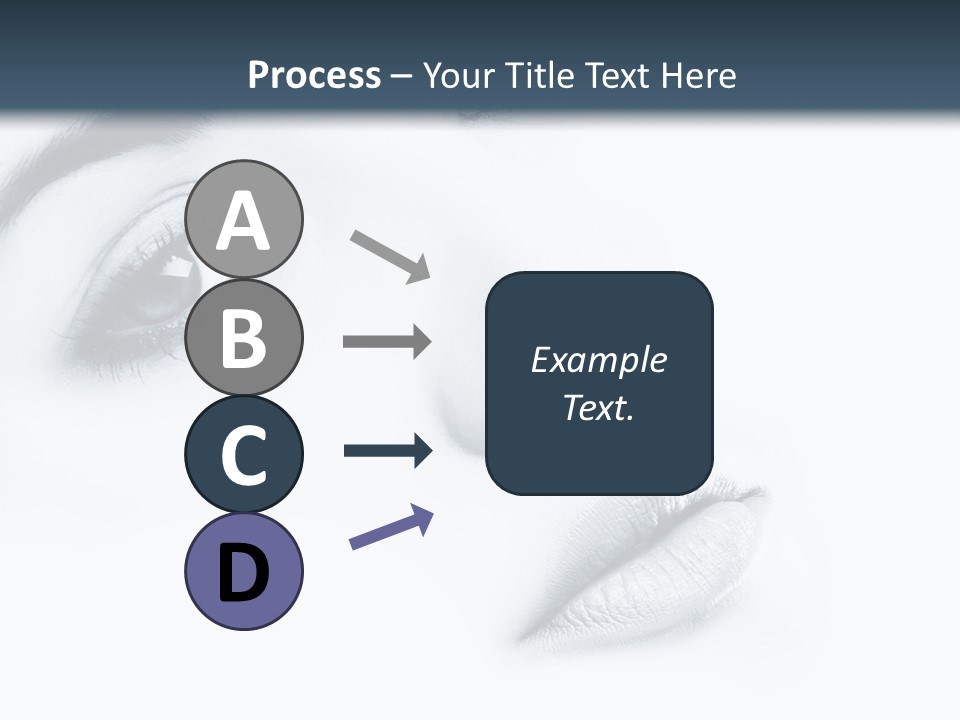 A Woman's Face Is Shown With A Blue Background PowerPoint Template