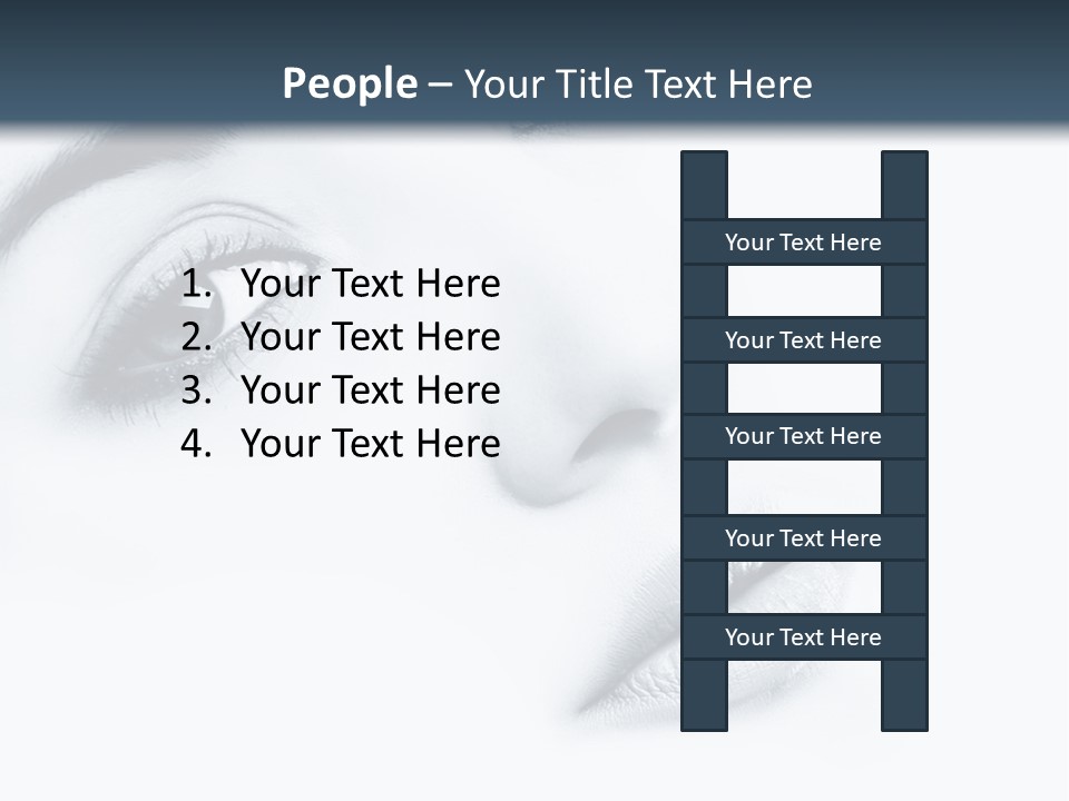 A Woman's Face Is Shown With A Blue Background PowerPoint Template