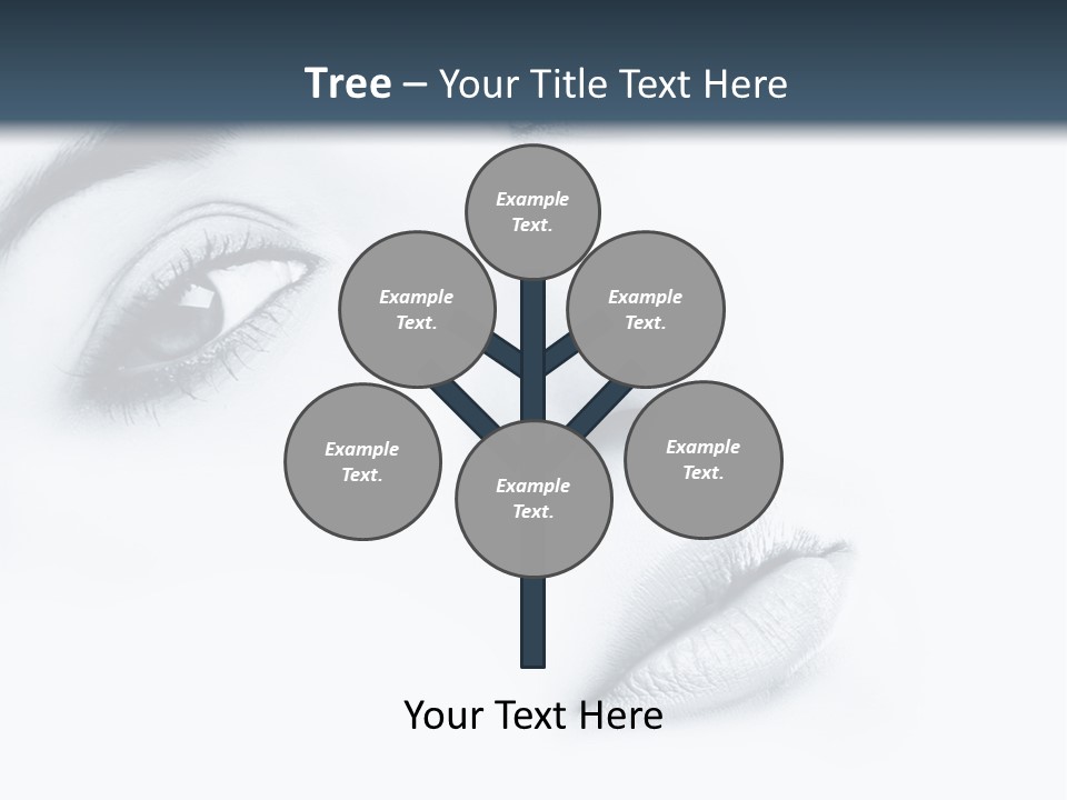 A Woman's Face Is Shown With A Blue Background PowerPoint Template