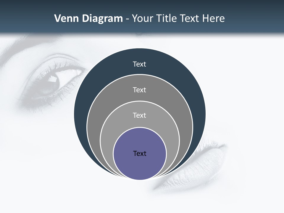 A Woman's Face Is Shown With A Blue Background PowerPoint Template