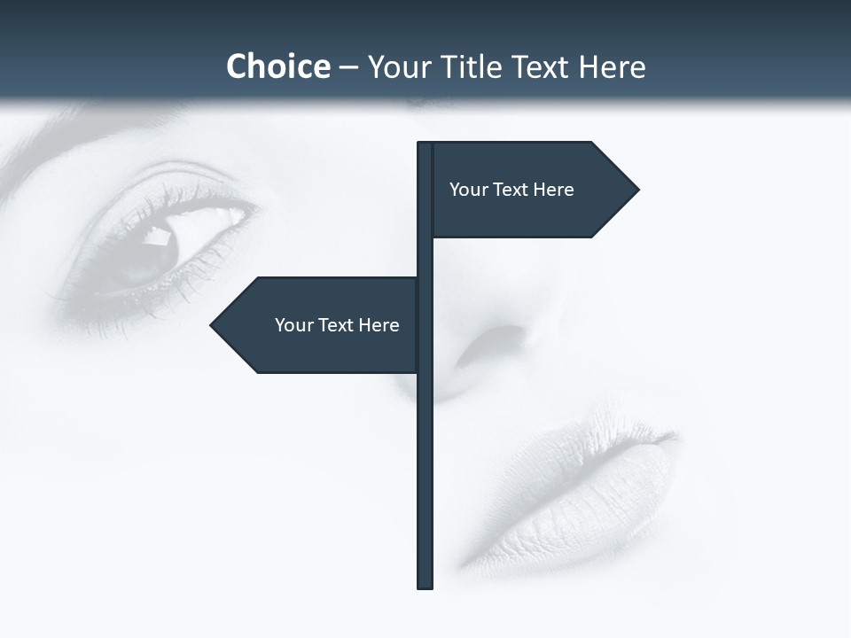 A Woman's Face Is Shown With A Blue Background PowerPoint Template
