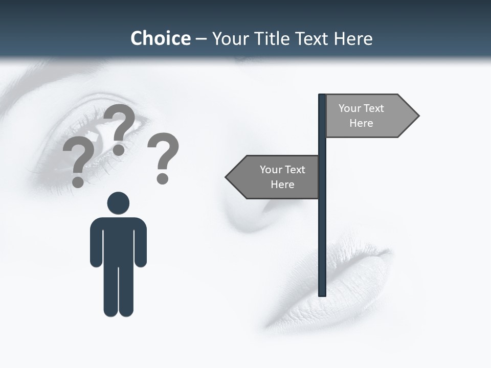 A Woman's Face Is Shown With A Blue Background PowerPoint Template