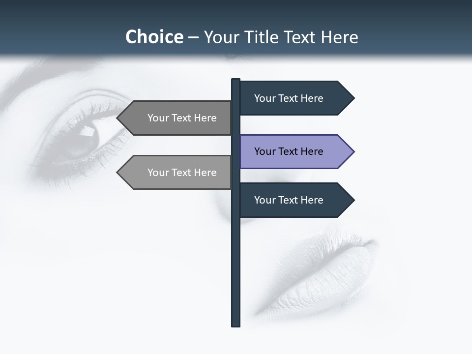 A Woman's Face Is Shown With A Blue Background PowerPoint Template