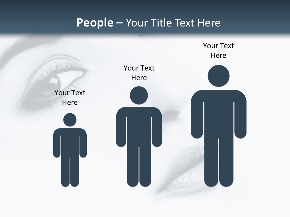 A Woman's Face Is Shown With A Blue Background PowerPoint Template