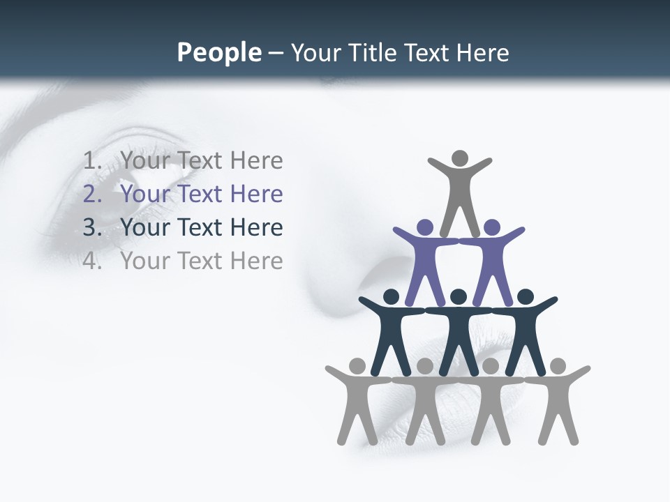 A Woman's Face Is Shown With A Blue Background PowerPoint Template