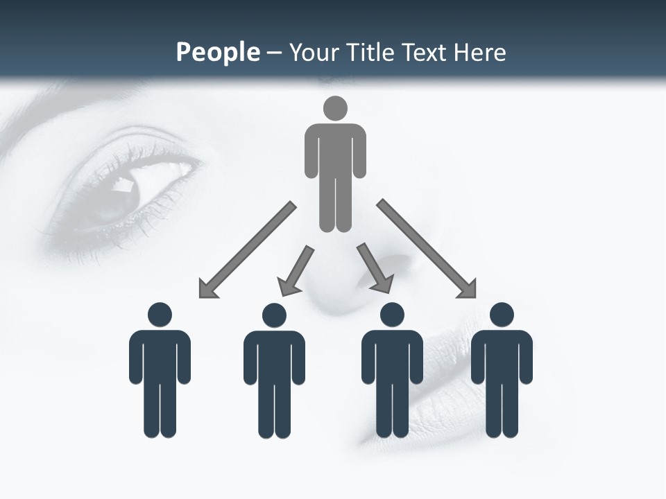 A Woman's Face Is Shown With A Blue Background PowerPoint Template