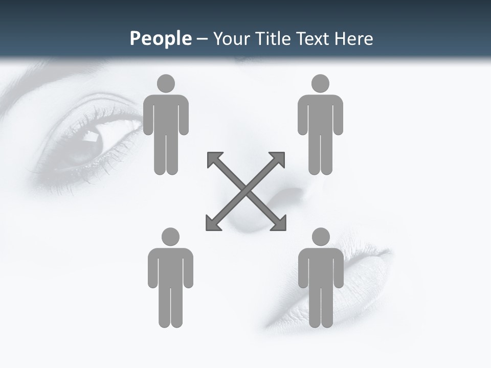 A Woman's Face Is Shown With A Blue Background PowerPoint Template