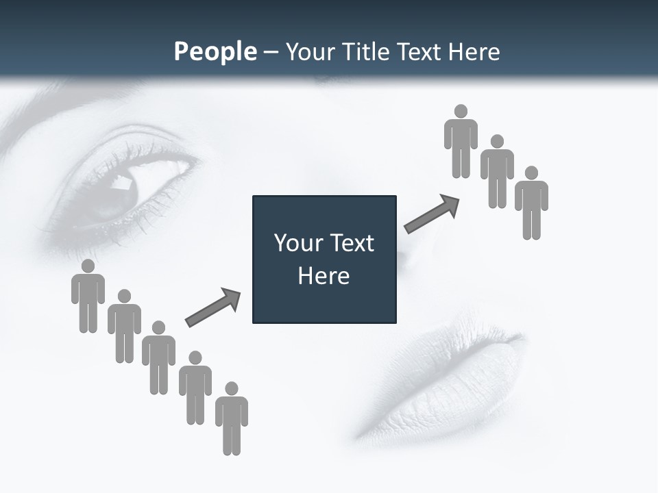 A Woman's Face Is Shown With A Blue Background PowerPoint Template
